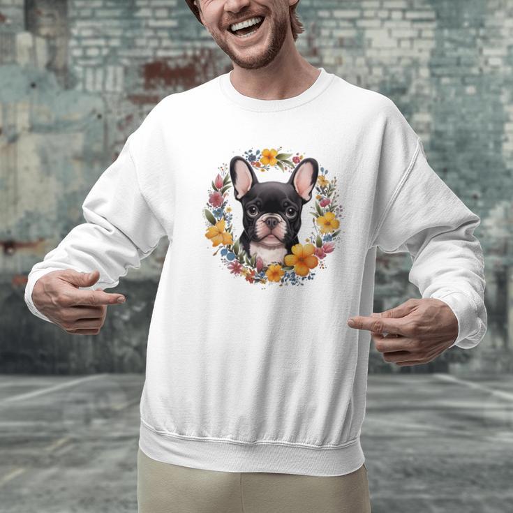 Boston Terrier Mom Floral Bostie Dog Lover Flowers Cute Men Graphic Sweatshirt, Boston Terrier Mom Sweatshirts, gift for family, gift for coworker