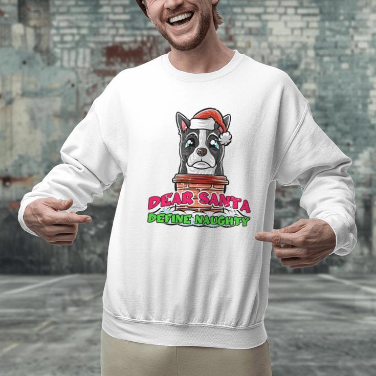 Boston Terrier Santa Claus Christmas Dog Men Graphic Sweatshirt, Boston Terrier Christmas Sweatshirts, gift for family, gift for coworker
