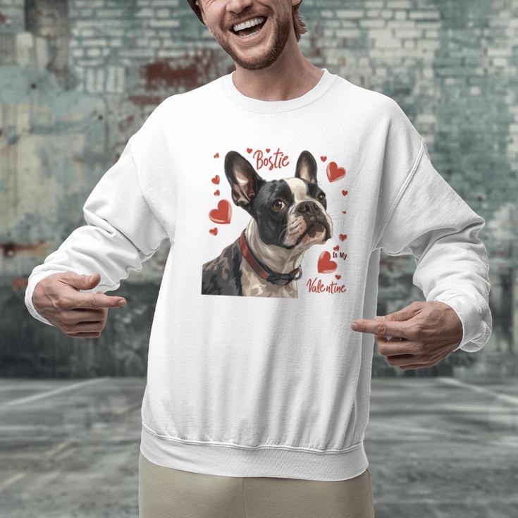Boston Terrier Is My Valentine Cute Pet Dog Owner Valentine Men Graphic Sweatshirt, gift for family, gift for coworker