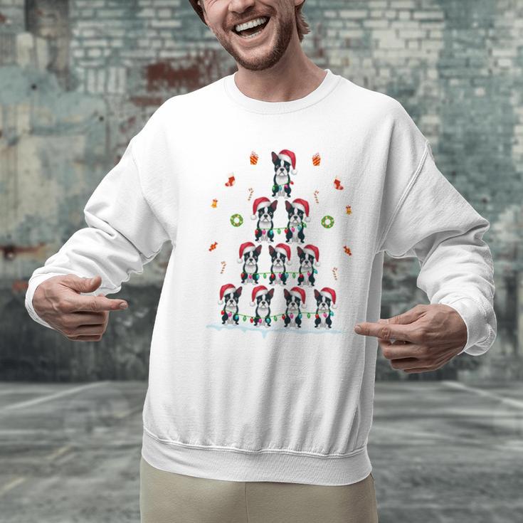 Boston Terrier Xmas Tree Lights For Men Women Boston Terrier Men Graphic Sweatshirt, gift for family, gift for coworker