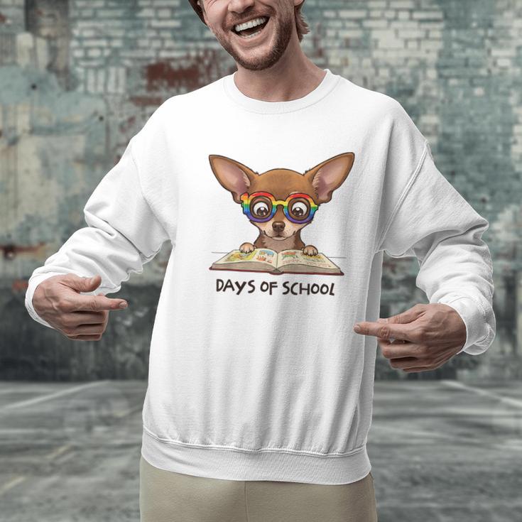 Chihuahua 100 Days Of School Rainbow Glasses Teacher Men Graphic Sweatshirt, gift for family, gift for coworker