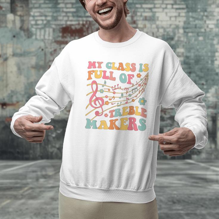 My Class Is Full Of Treble Makers Funny Music Teacher Groovy Men Women Girls Kids Men Graphic Sweatshirt, Groovy Teacher Sweatshirts, gift for family, gift for coworker My Class Is Full Of Treble Makers Funny Music Teacher Groovy Men Women Girls Kids Men Graphic Sweatshirt, Groovy Teacher Sweatshirts, gift for family, gift for coworker