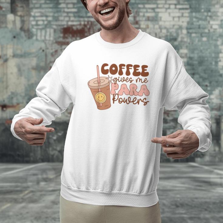 Coffee Gives Me Para Powers Parapro Teacher Squad Men Graphic Sweatshirt, gift for family, gift for coworker Coffee Gives Me Para Powers Parapro Teacher Squad Men Graphic Sweatshirt, gift for family, gift for coworker