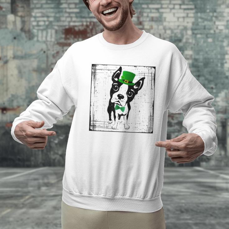 Cool Saint Patrick's Boston Terrier T Shirt For Dogs Lovers Men Graphic Sweatshirt, gift for family, gift for coworker