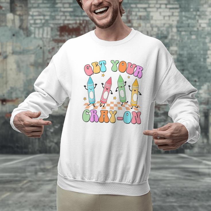 Get Your Cray-On Preschool Teacher Kindergarten Teacher Men Graphic Sweatshirt, gift for family, gift for coworker Get Your Cray-On Preschool Teacher Kindergarten Teacher Men Graphic Sweatshirt, gift for family, gift for coworker