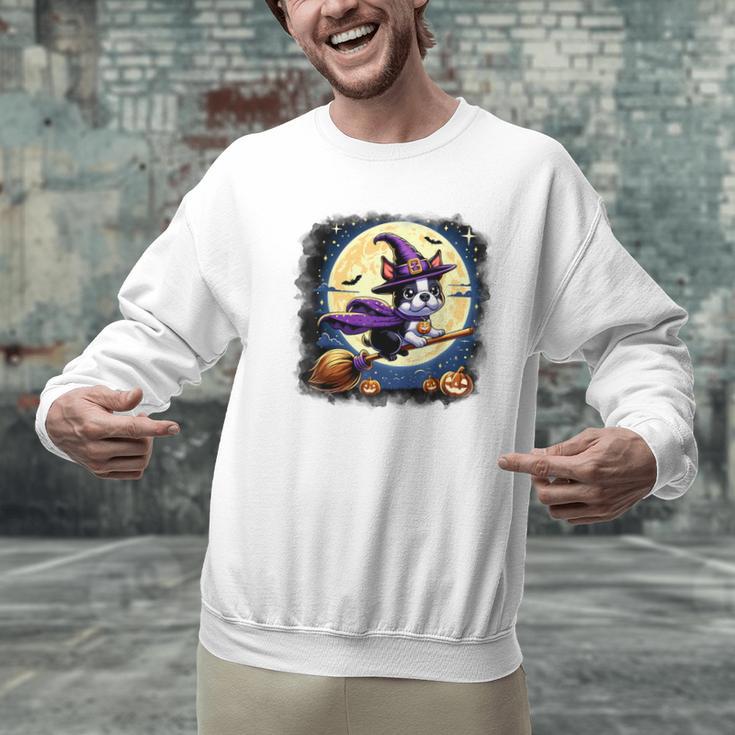 Cute Boston Terrier Halloween Costume Dog Lover Women Girls Men Graphic Sweatshirt, Boston Terrier Halloween Sweatshirts, gift for family, gift for coworker