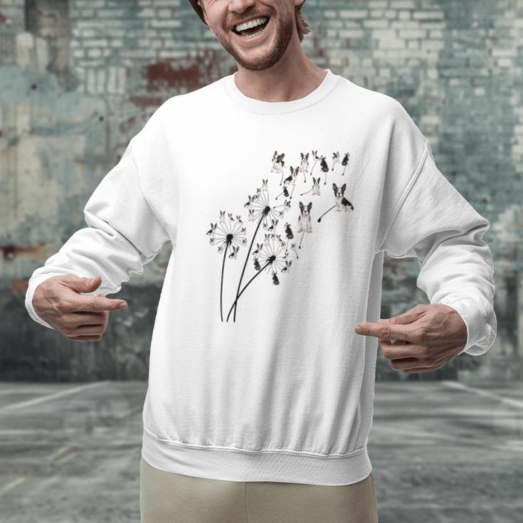 Dandelion Boston Terrier Flower Floral Bostie Tree Men Graphic Sweatshirt, gift for family, gift for coworker