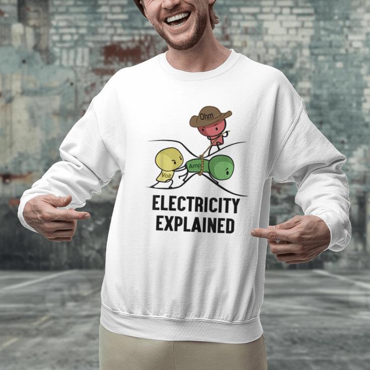 Electricity Explained Physics Nerd I Teacher School Men Graphic Sweatshirt, gift for family, gift for coworker Electricity Explained Physics Nerd I Teacher School Men Graphic Sweatshirt, gift for family, gift for coworker