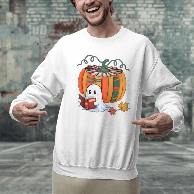 Fall Book Pumpkin Books Ghost Reading Halloween Teacher Men Graphic Sweatshirt, gift for family, gift for coworker Fall Book Pumpkin Books Ghost Reading Halloween Teacher Men Graphic Sweatshirt, gift for family, gift for coworker