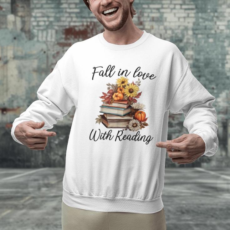Fall In Love With Reading Book Autumn Teachers Pumpkins Men Graphic Sweatshirt, gift for family, gift for coworker Fall In Love With Reading Book Autumn Teachers Pumpkins Men Graphic Sweatshirt, gift for family, gift for coworker