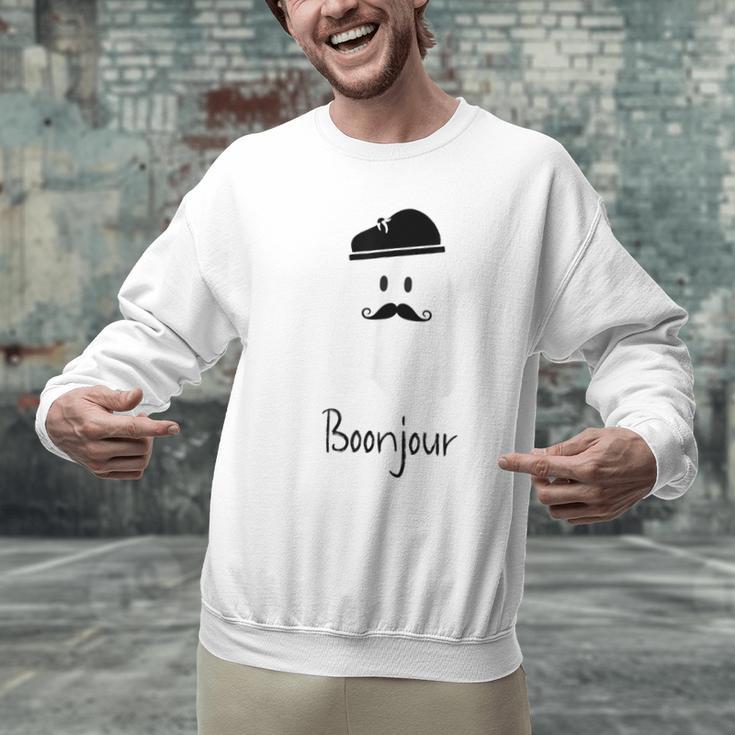French Teacher Halloween Bonjour Ghost Men Graphic Sweatshirt, gift for family, gift for coworker