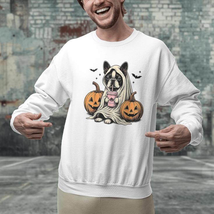 Halloween Boston Terrier Ghost Men Graphic Sweatshirt, Boston Terrier Ghost Sweatshirts, Boston Terrier Halloween Sweatshirts, gift for family, gift for coworker