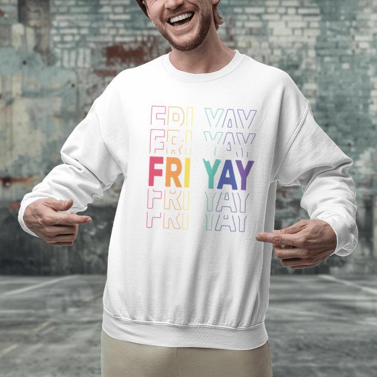 Happy Fri Yay Teacher Friday Saying Men Graphic Sweatshirt, gift for family, gift for coworker Happy Fri Yay Teacher Friday Saying Men Graphic Sweatshirt, gift for family, gift for coworker
