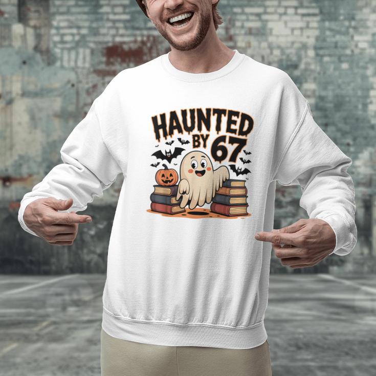 Haunted By 67 Teacher Ghost Pumpkin Halloween Costum Men Graphic Sweatshirt, gift for family, gift for coworker Haunted By 67 Teacher Ghost Pumpkin Halloween Costum Men Graphic Sweatshirt, gift for family, gift for coworker