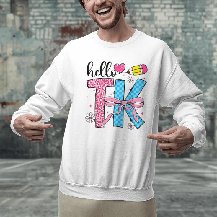 Hello TK Transitional Kindergarten Back To School Teacher Men Graphic Sweatshirt, gift for family, gift for coworker Hello TK Transitional Kindergarten Back To School Teacher Men Graphic Sweatshirt, gift for family, gift for coworker