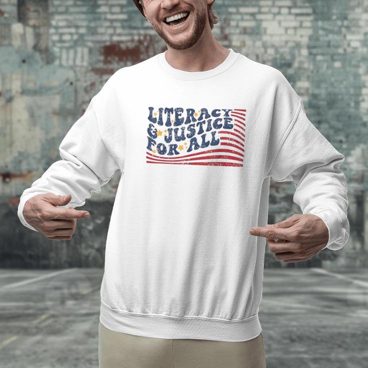 Literacy Justice For All Teacher Men Graphic Sweatshirt, gift for family, gift for coworker Literacy Justice For All Teacher Men Graphic Sweatshirt, gift for family, gift for coworker