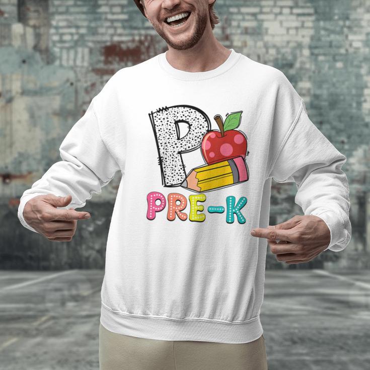 P Is For Pre-K Teacher Pencil Apple Back To School Men Graphic Sweatshirt, gift for family, gift for coworker P Is For Pre-K Teacher Pencil Apple Back To School Men Graphic Sweatshirt, gift for family, gift for coworker