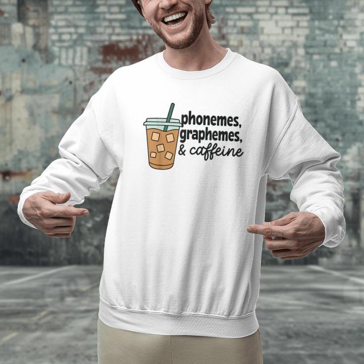 Phonemes Graphemes And Caffeine Coffee Teacher Appreciation Men Graphic Sweatshirt, gift for family, gift for coworker Phonemes Graphemes And Caffeine Coffee Teacher Appreciation Men Graphic Sweatshirt, gift for family, gift for coworker