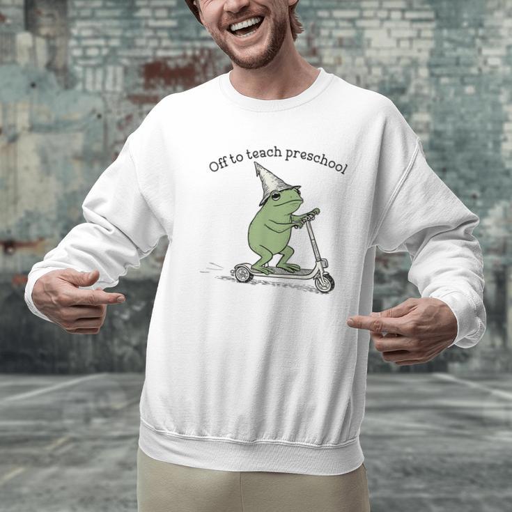 Pre K Grade Teacher Frog Back To School Preschool Men Graphic Sweatshirt, gift for family, gift for coworker Pre K Grade Teacher Frog Back To School Preschool Men Graphic Sweatshirt, gift for family, gift for coworker