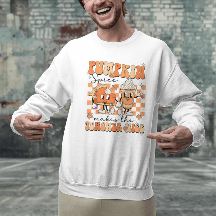 Pumpkin Spice Makes The Teacher Nice Teacher Graduation Men Graphic Sweatshirt, gift for family, gift for coworker