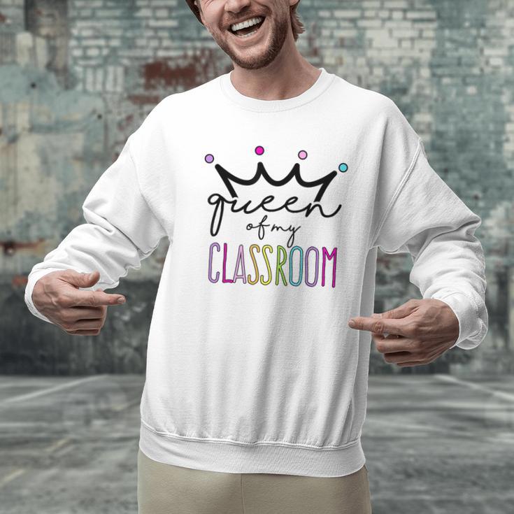 Queen Of My Classroom Colorful Teacher For Men Women Men Graphic Sweatshirt, gift for family, gift for coworker Queen Of My Classroom Colorful Teacher For Men Women Men Graphic Sweatshirt, gift for family, gift for coworker