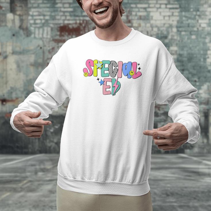 Retro Checkered Special Education Teacher Back To School Men Graphic Sweatshirt, gift for family, gift for coworker Retro Checkered Special Education Teacher Back To School Men Graphic Sweatshirt, gift for family, gift for coworker