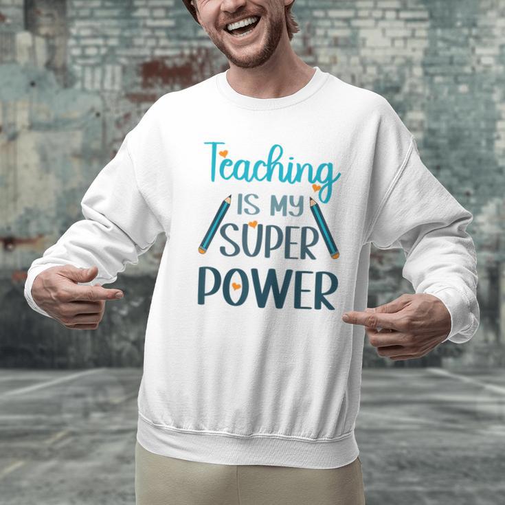 Retro Groovy Teaching Is My Super Power Teacher's Present Men Women Men Graphic Sweatshirt, gift for family, gift for coworker Retro Groovy Teaching Is My Super Power Teacher's Present Men Women Men Graphic Sweatshirt, gift for family, gift for coworker