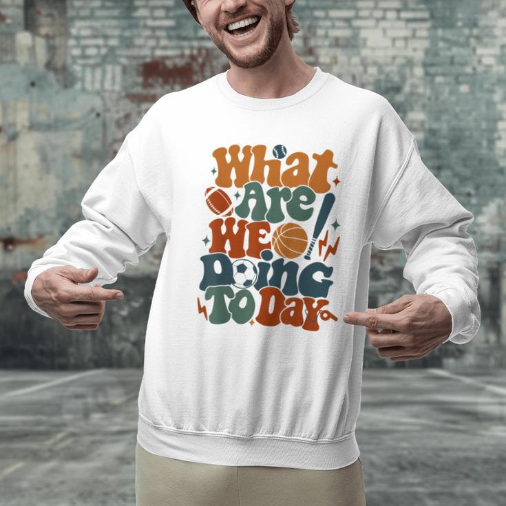 Retro PE Teacher What Are We Doing Today School Coach Women Men Graphic Sweatshirt, Pe Teacher Sweatshirts, gift for family, gift for coworker Retro PE Teacher What Are We Doing Today School Coach Women Men Graphic Sweatshirt, Pe Teacher Sweatshirts, gift for family, gift for coworker