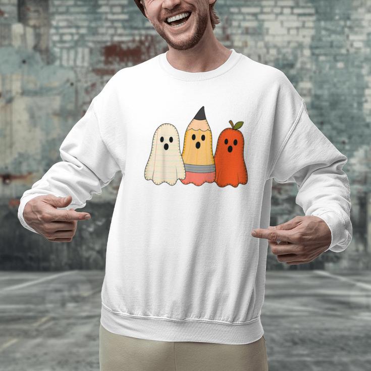 Retro Pencil Ghost Boo Spooky Teacher Halloween Costume Men Graphic Sweatshirt, gift for family, gift for coworker Retro Pencil Ghost Boo Spooky Teacher Halloween Costume Men Graphic Sweatshirt, gift for family, gift for coworker