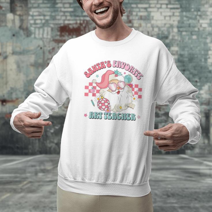 Retro Pink Christmas Santa's Favorite Art Teacher Artist Men Graphic Sweatshirt, gift for family, gift for coworker Retro Pink Christmas Santa's Favorite Art Teacher Artist Men Graphic Sweatshirt, gift for family, gift for coworker