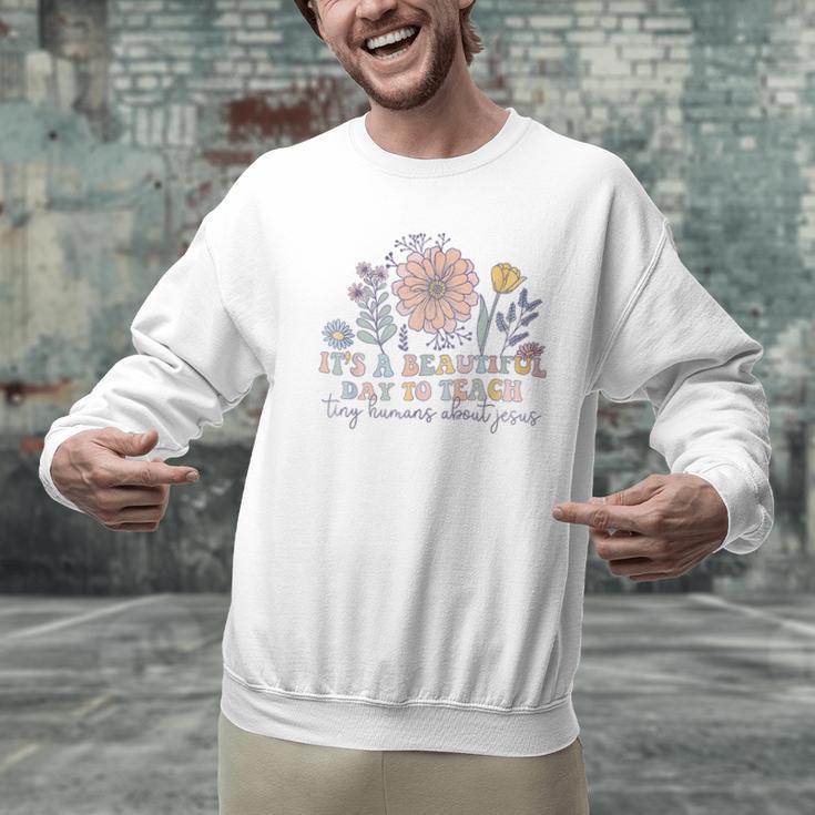 Retro I Teach Tiny Humans About Jesus Christian Teacher Men Graphic Sweatshirt, gift for family, gift for coworker Retro I Teach Tiny Humans About Jesus Christian Teacher Men Graphic Sweatshirt, gift for family, gift for coworker