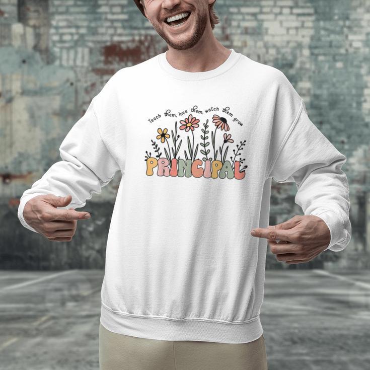 Retro Vintage Floral Principal Shirt For Women Teachers Day Men Graphic Sweatshirt, gift for family, gift for coworker