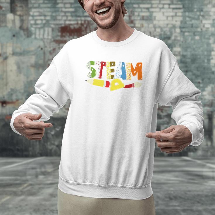 Steam Teacher Science Tech Engineering Arts Maker Men Graphic Sweatshirt, Science Teacher Sweatshirts, gift for family, gift for coworker