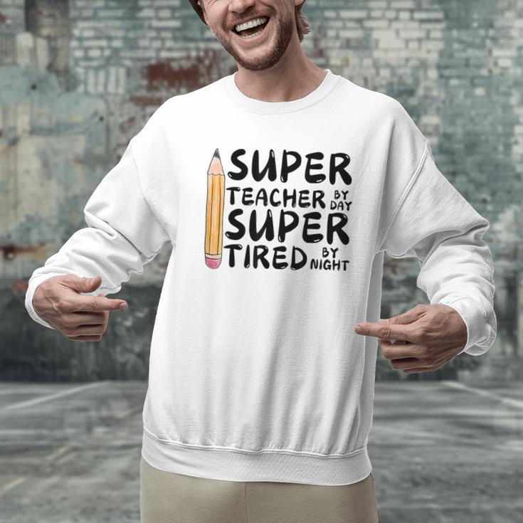 Super Teacher By Day Super Tired By Night Back To School Men Graphic Sweatshirt, Super Teacher Sweatshirts, gift for family, gift for coworker Super Teacher By Day Super Tired By Night Back To School Men Graphic Sweatshirt, Super Teacher Sweatshirts, gift for family, gift for coworker