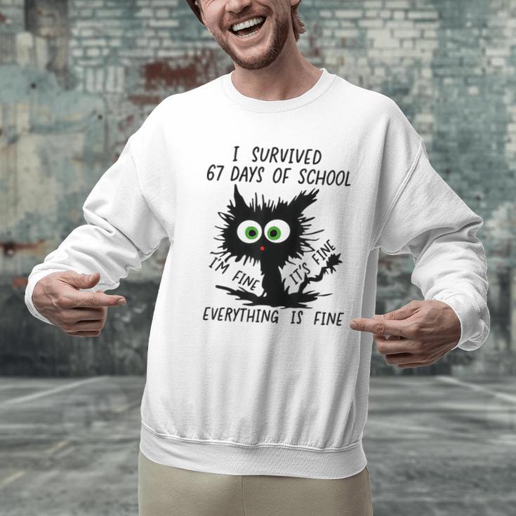 I Survived 67 Days Of School Teachers Students Humor Men Graphic Sweatshirt, gift for family, gift for coworker