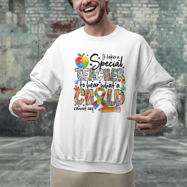 It Takes A Special Teacher To Hear What A Child Cannot Say Men Graphic Sweatshirt, gift for family, gift for coworker It Takes A Special Teacher To Hear What A Child Cannot Say Men Graphic Sweatshirt, gift for family, gift for coworker