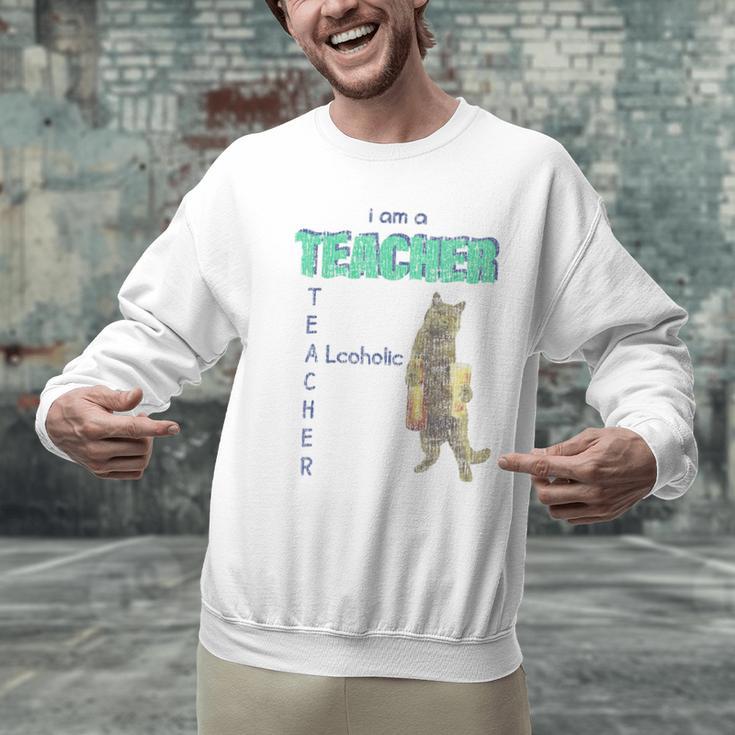 I Am A Teacher Alcoholic Cat Beer Feline Men Women Men Graphic Sweatshirt, gift for family, gift for coworker
