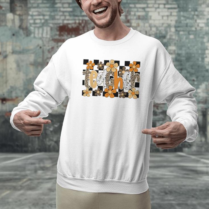 Teacher Appreciation Boho Floral Leopard Checkered Men Graphic Sweatshirt, gift for family, gift for coworker Teacher Appreciation Boho Floral Leopard Checkered Men Graphic Sweatshirt, gift for family, gift for coworker
