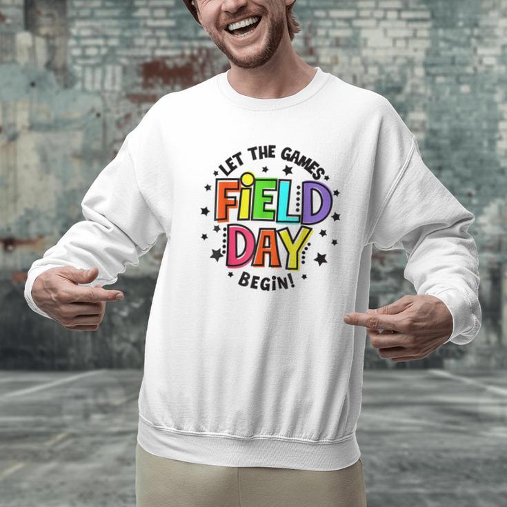 Teacher Student Field Day Let The Games Begin Field Day Men Graphic Sweatshirt, gift for family, gift for coworker Teacher Student Field Day Let The Games Begin Field Day Men Graphic Sweatshirt, gift for family, gift for coworker