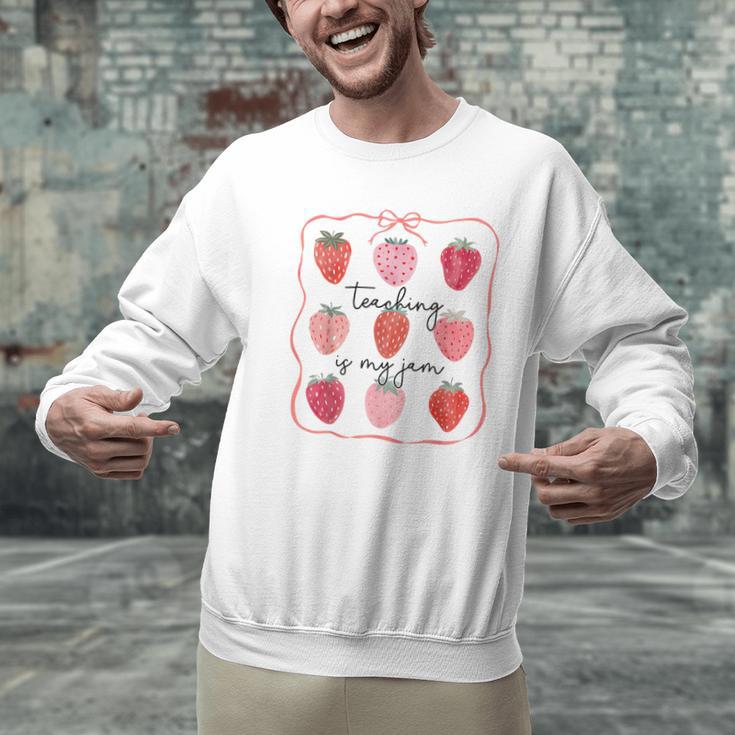 Teaching Is My Jam Teacher Team Crew Cute Strawberry Girls Men Graphic Sweatshirt, gift for family, gift for coworker Teaching Is My Jam Teacher Team Crew Cute Strawberry Girls Men Graphic Sweatshirt, gift for family, gift for coworker