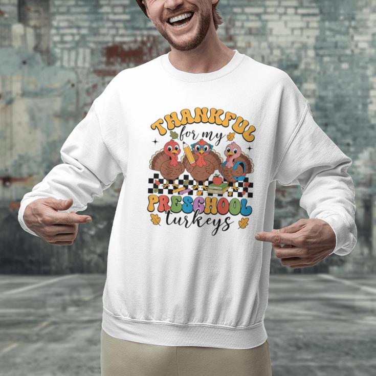 Thankful For My Preschool Turkeys Thanksgiving Teacher Fall Men Graphic Sweatshirt, gift for family, gift for coworker Thankful For My Preschool Turkeys Thanksgiving Teacher Fall Men Graphic Sweatshirt, gift for family, gift for coworker
