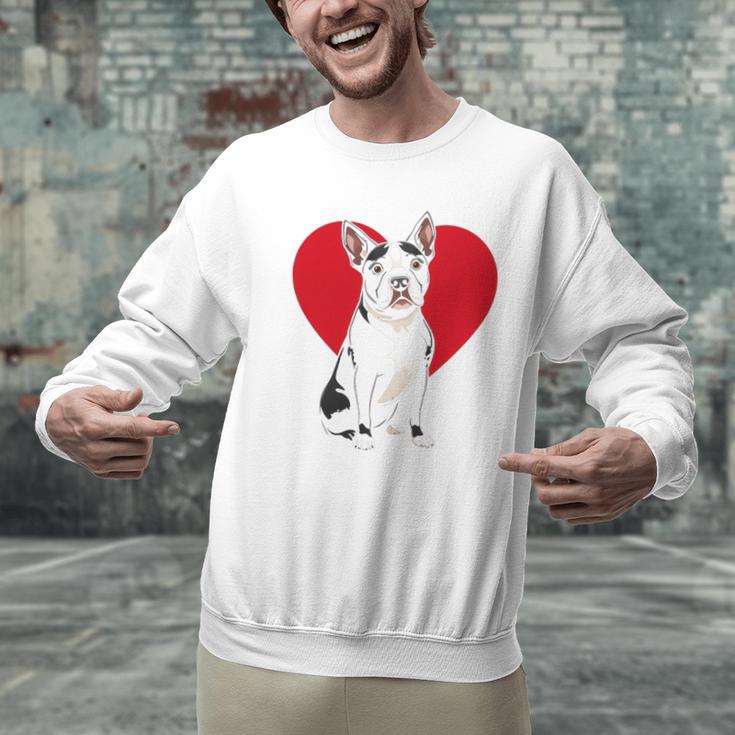 Valentine's Day Boston Terrier Lover Men Graphic Sweatshirt, gift for family, gift for coworker
