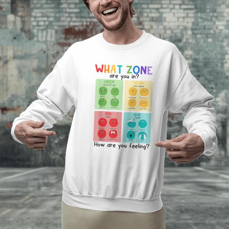What Zone Are You In How Are You Feeling Teacher Men Graphic Sweatshirt, gift for family, gift for coworker What Zone Are You In How Are You Feeling Teacher Men Graphic Sweatshirt, gift for family, gift for coworker