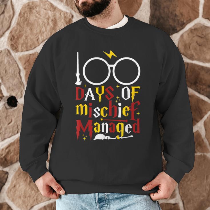 100 Days Of Mischief Managed Teacher Kid 100th Day Of School Men Graphic Sweatshirt, novelty gifts, funny gifts