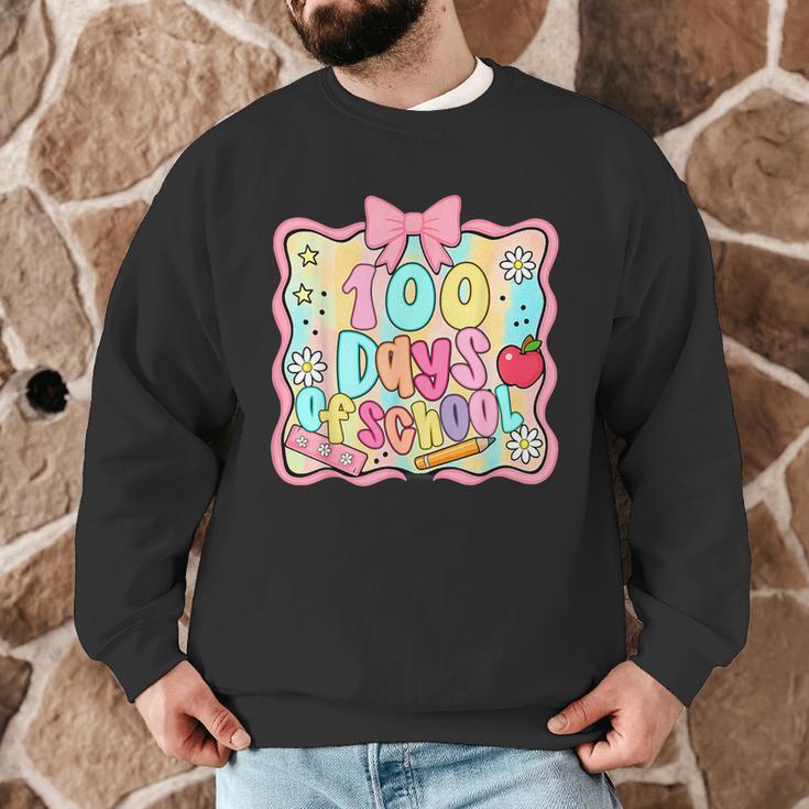 100 Days Of School Preppy 100th Day Of School Teacher Kids Men Graphic Sweatshirt, novelty gifts, funny gifts