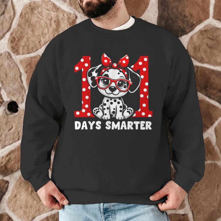 100 Days Smarter 101st Day School Dalmatian Dog Teacher Kids Men Graphic Sweatshirt, novelty gifts, funny gifts