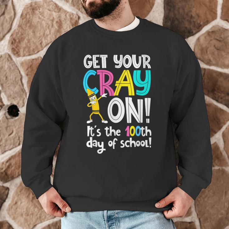 100th Day Of School Get Your Cray On Teacher Men Graphic Sweatshirt, novelty gifts, funny gifts 100th Day Of School Get Your Cray On Teacher Men Graphic Sweatshirt, novelty gifts, funny gifts