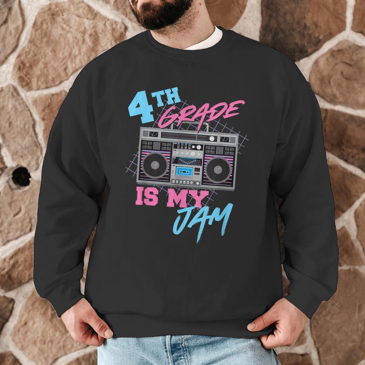 4th Grade Is My Jam Vintage 80s Boombox Teacher Student Men Graphic Sweatshirt, novelty gifts, funny gifts