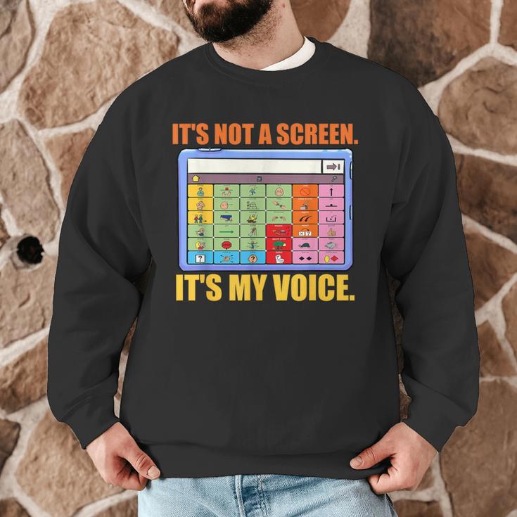 AAC Awareness AAC Teacher It's Not A Screen It's My Voice Men Women Men Graphic Sweatshirt, novelty gifts, funny gifts AAC Awareness AAC Teacher It's Not A Screen It's My Voice Men Women Men Graphic Sweatshirt, novelty gifts, funny gifts