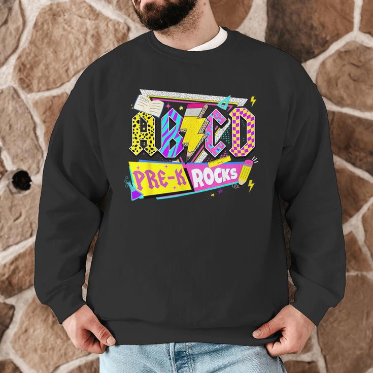 ABCD Pre-K Rocks Back To School PreK Kindergarten Teacher Men Graphic Sweatshirt, novelty gifts, funny gifts ABCD Pre-K Rocks Back To School PreK Kindergarten Teacher Men Graphic Sweatshirt, novelty gifts, funny gifts